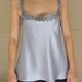 30% off Silk Satin camisole top with decorative vintage lace triming. Free shipping
