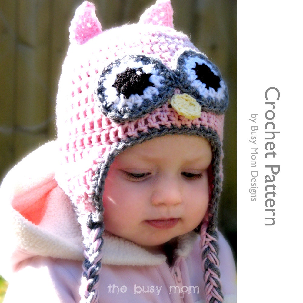 CROCHET PATTERN - Owl Beanie with Optional Earflaps- Now Includes ALL sizes from preemie to adults - pdf 111 - Sell what you Make
