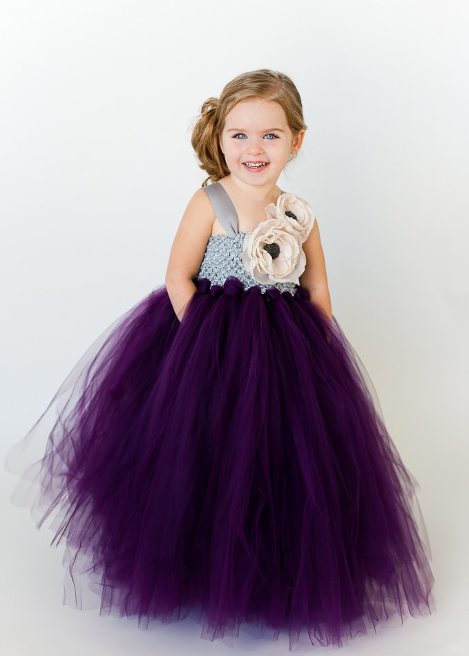 Lindley Flower Girl Tutu Dress with Double Handmade Rose