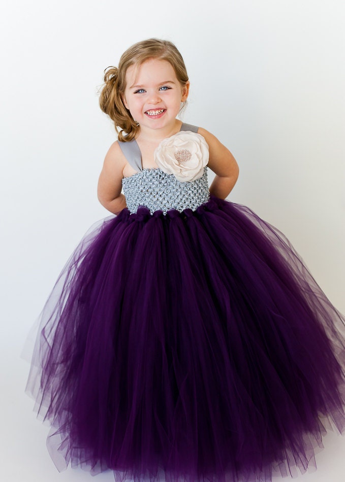 Lindley Flower Girl Tutu Dress with Handmade Rose