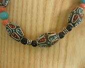 Teal and Coral Necklace