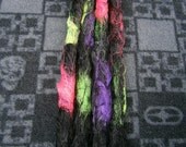 Black and Neon Clip in Dreads - Ready to be shipped