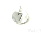 Number Charm Hand Stamped Personalized Silver Round