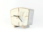 Handmade Wooden Clock White  60s  - vintage style