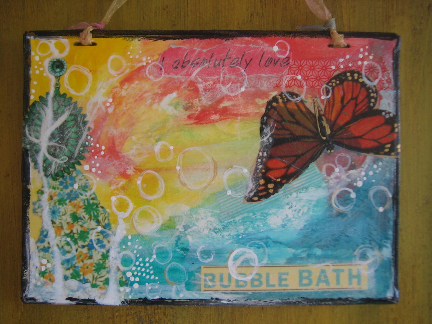 Bubble Bath (Original Mixed Media Wall Hanging)