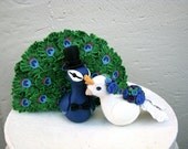 Peacock Love Keepsake Wedding Cake Topper