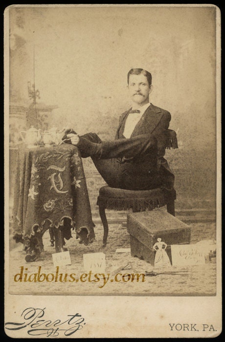 125 Year Old Photo of an Armless Wonder // Back Signed with Feet