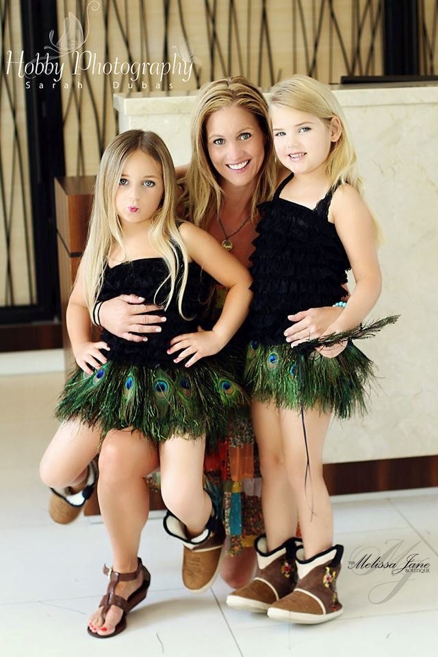 Teen Girls and Childrens Peacock Feather Skirt