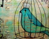Grace, Hope, Life - John 8:32 - Mixed Media Print on wood