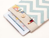 Ipad 3 Case. Ipad bag. Ipad sleeve. Ipad cover with chevron print and button closure. Ipad sleeve padded. Custom order available.
