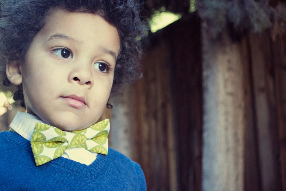 green patterned bow tie: The Joseph