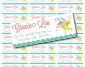 Custom Printable Pinwheel Party Address Labels - Digital PDF File - Featured on Hostess with the Mostess