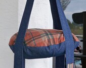 Cozy Country Plaid & Denim Double Hanging Cat Bed, Kitty Cloud