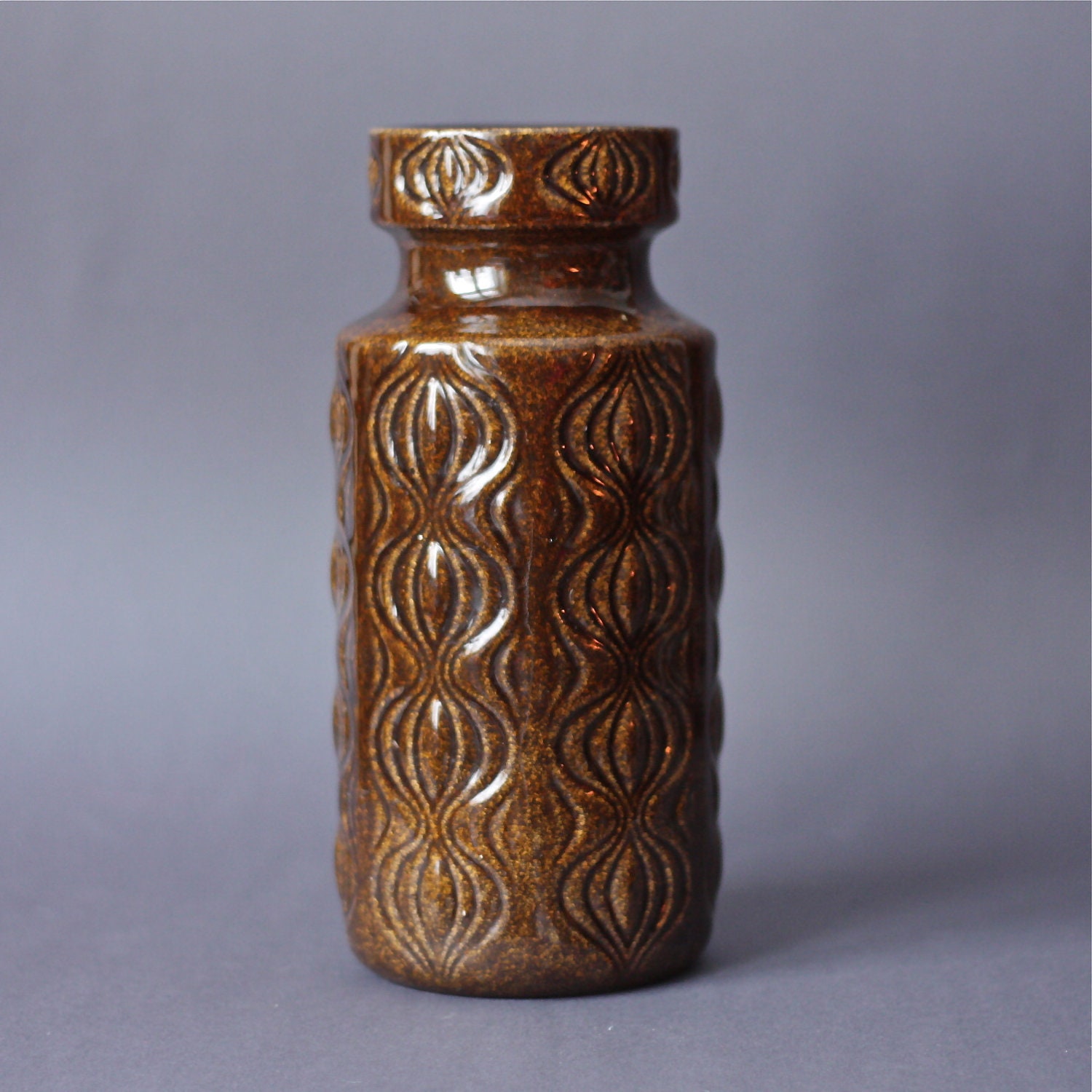 West German Pottery Scheurich Caramel Vase Amsterdam Decor