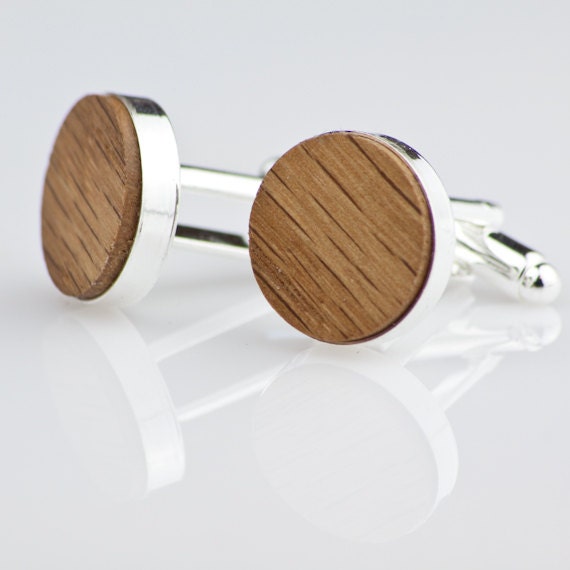 Oak Wood Cufflinks by 9design on Etsy