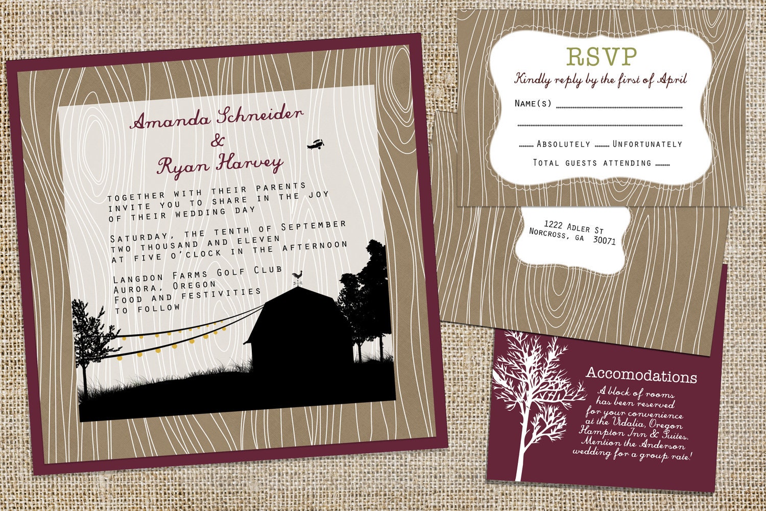 Farm House Wedding Invitations