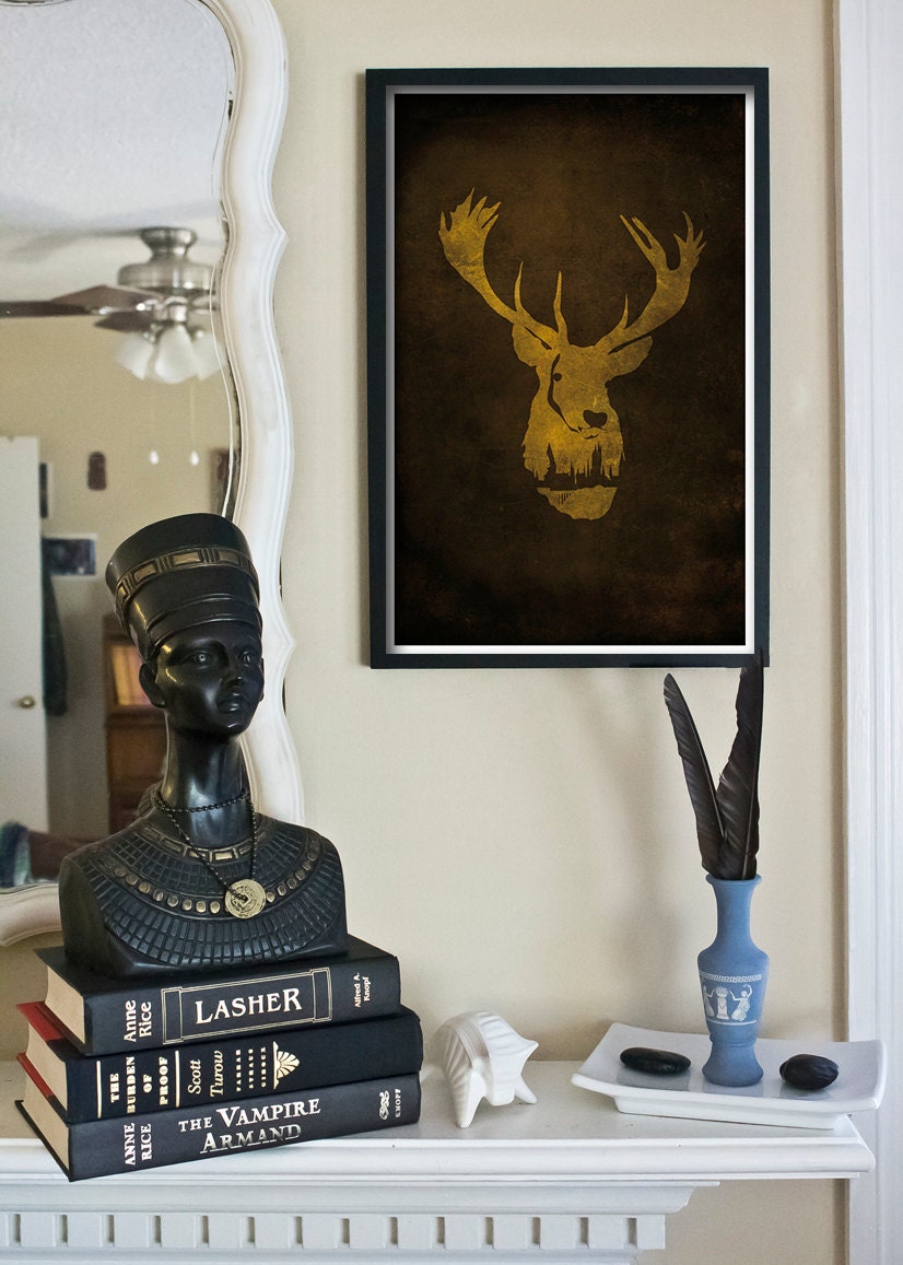 Vintage Harry Potter Movie Poster - "The Deathly Hallows" Print