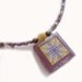 Spanish Tile, Lavender, Catalina Island Tile and Arts and Crafts Inspired Glass Beaded Necklacein Purple and Mustard Yellow