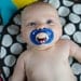 My Two Front Teeth- Custom Hand Painted Pacifier- MAM  6 to 18 Month BLUE Pacifier