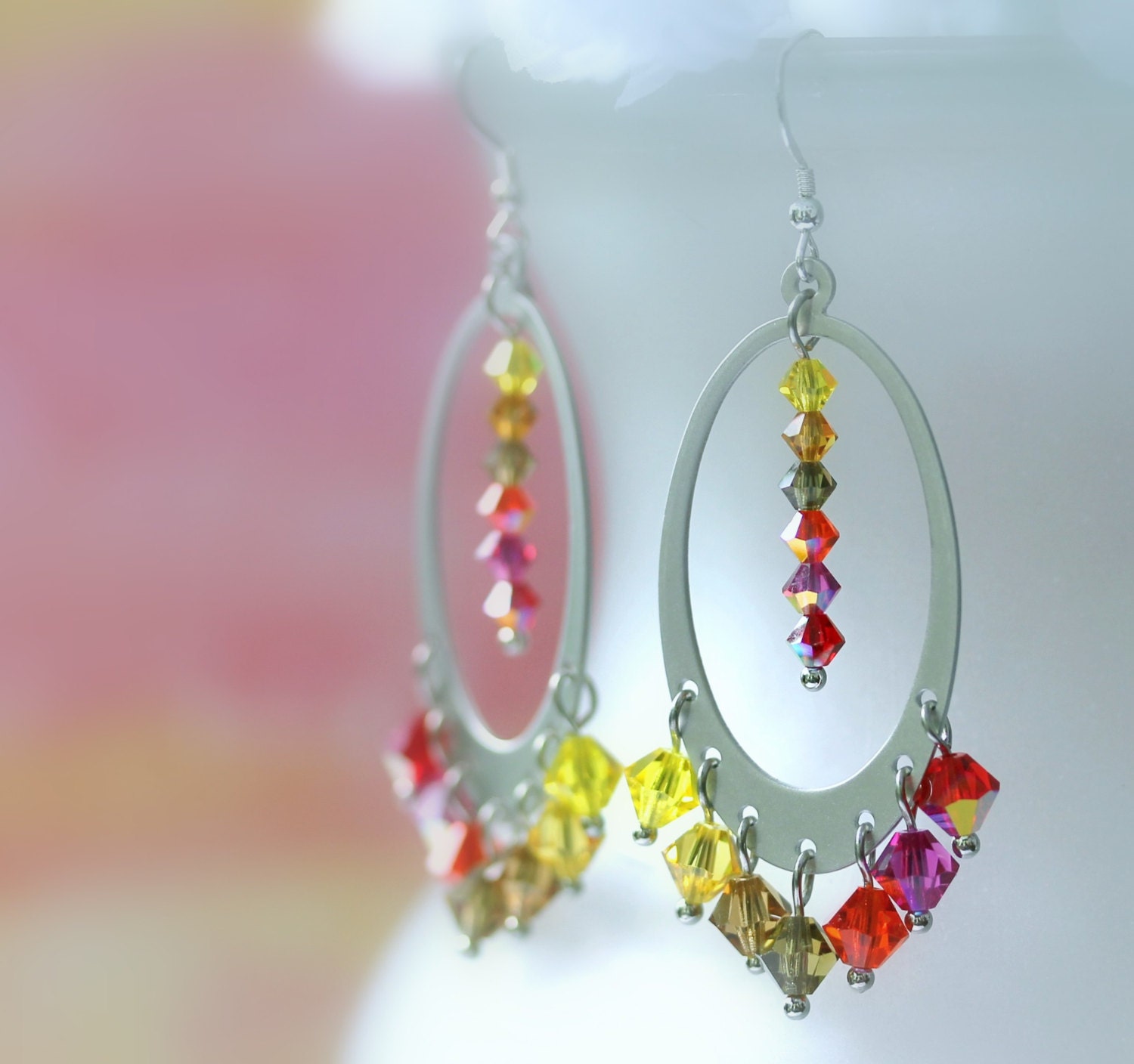 Carnival Lights Chandelier Earrings, Hoop Earrings, Dangle Earrings, Drop Earrings, Birthday, Bridal Jewelry, Party, Sparkle, Summer Trends