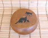 Vintage Wooden Bowl with Lid