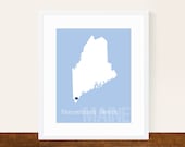 Custom Maine, Personalized State Print, State Love, State Map, Country, Heart, Silhouette, 8 x 10 Wall Art Print