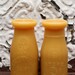Beeswax Candle Set - Two Dairy 1/2 Pint Bottles - 1930's