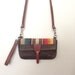 The Ripton Clutch with Detachable Shoulder Strap // Tan Waxed Canvas & Bright Rainbow Stripe with Leather Straps