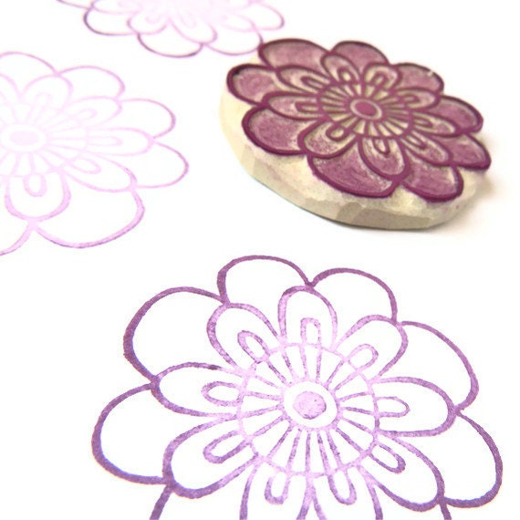 Flower Art Stamp (Lg) - Rubber Stamp - Cling Rubber Stamp