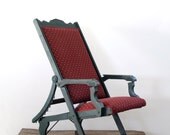 1800s Reclining Chair / Antique Wood Recliner