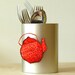 Textile magnet, kitchen magnet, fridge magnet, refrigerator magnet, fabric magnet, kitchen gadget, kitchen decor, radical red