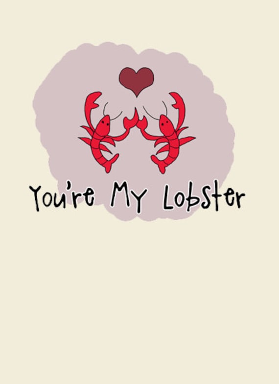 Youre My Lobster Card By Sweetgeek On Etsy