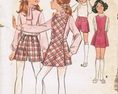 Vintage 60s mod girls shorts and dress pattern Butterick 5605 Bust 27