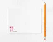 Kids Stationery set // Owl Personalized with Name // Owl Stationary // Choose your colors