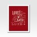 Art Print Etched Looking Text Print "LOVE" Home Décor A3 Print Original Design by Adidit Print no. 020