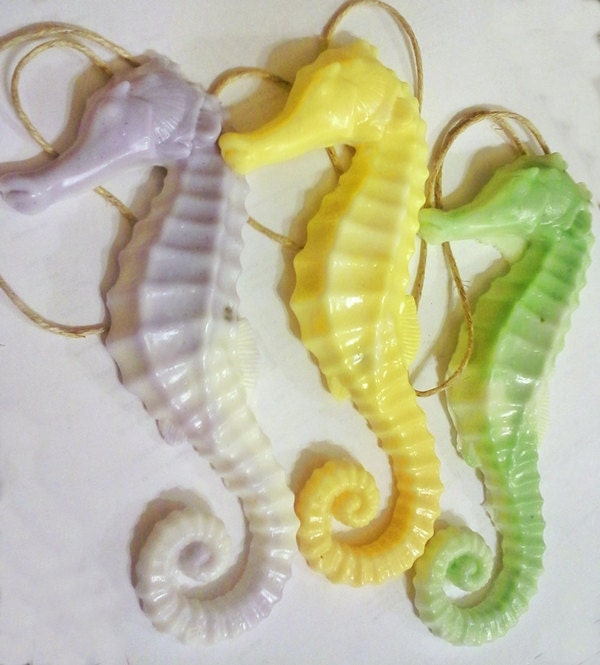 SEA HORSE SOAP on a Rope - Birthday Gifts - Nautical, Ocean, Beach Gifts - Tropical Wedding Favors