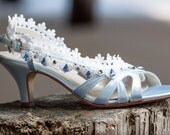 BLUE crystal Wedding Shoes, Swarovski crystal shoes  --- Adella