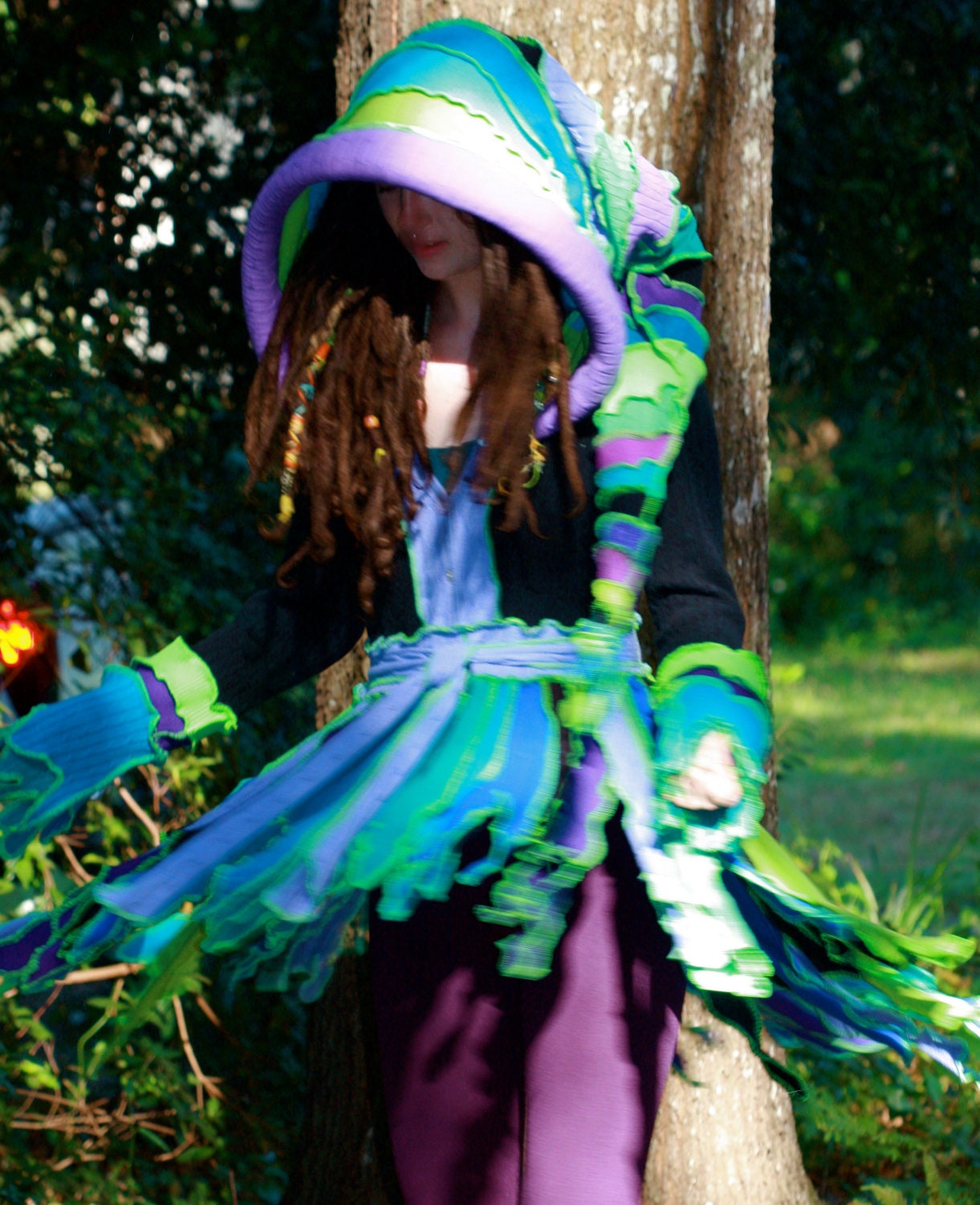 Made to order  Super Cute Upcycled Recycled Sweater coat  Pixie Elf Faery Nymph Anemone