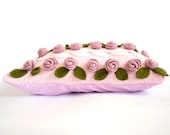 18 x 18 Shabby Chic Pink Pillow Cover, Pink Roses