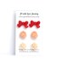 Stud earrings, orange stud earrings, peach stud earrings, red stud earrings, set of 3, womens gift set