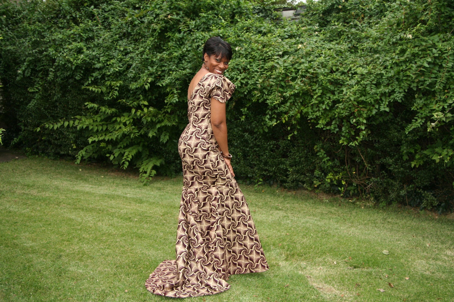Exotic African Inspired One Shoulder Mermaid Dress