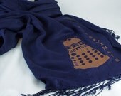 Exterminate Midnight Blue Pashmina Scarf