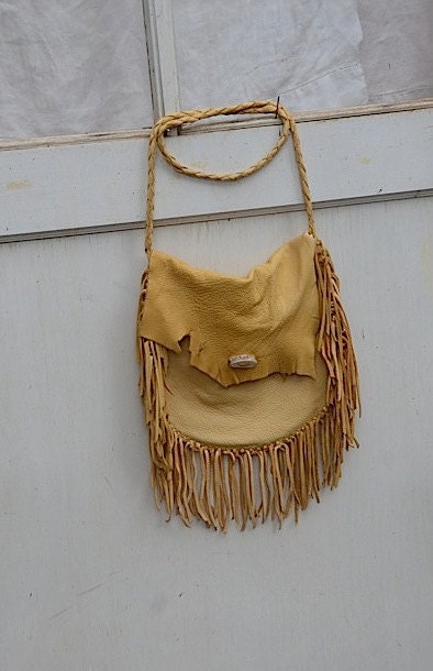 vintage tan holiday gift deerskin western handmade cowboy cowgirl leather horses rustic shabby winter bag purse