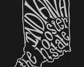 Indiana the Hoosier State - Black Background - 8x10 Illustrated Print by Mandipidy