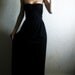 50% OFF - go vegan - gorgeous black organic cotton strapless animal rights maxi dress