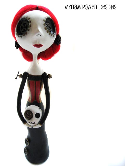 Custom Art Doll - Steampunk Art Doll - Victorian Doll -  Day of the Dead Doll