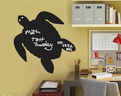 Turtle Chalkboard  - Vinyl Wall Art - FREE Shipping - Fun Organizing Blackboard Wall Decal