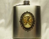 Vintage Octopus Image Flask 6 Ounce Stainles Steel