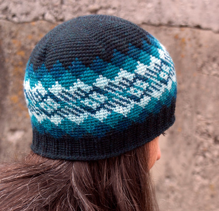 Crochet Pattern-- All Ages Waves of Plaid Beanie --Crochet Pattern