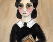 Anne - A Hand Painted Illustrated Victorian Orphan Child Portrait Print (6 x 8)